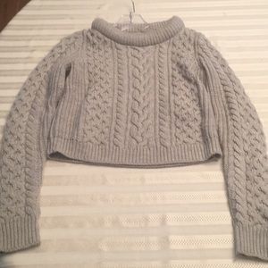 Grey, cropped Club Monaco sweater
